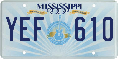 MS license plate YEF610