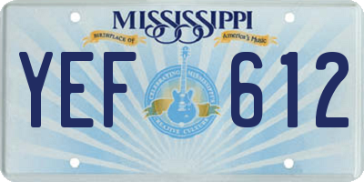 MS license plate YEF612