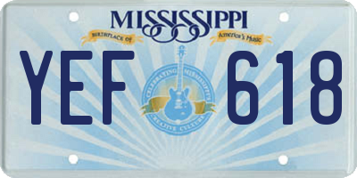 MS license plate YEF618