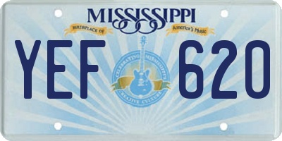 MS license plate YEF620