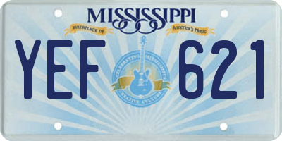 MS license plate YEF621