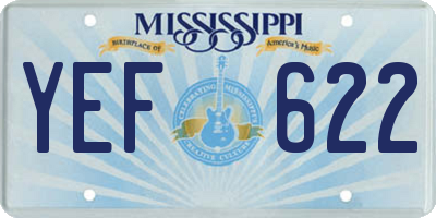 MS license plate YEF622