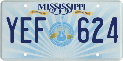 MS license plate YEF624