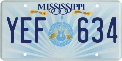 MS license plate YEF634