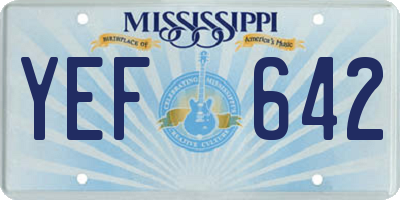 MS license plate YEF642