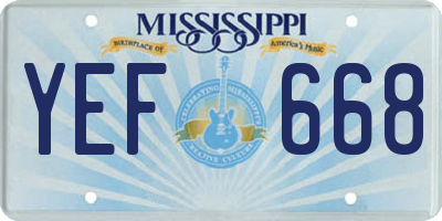 MS license plate YEF668