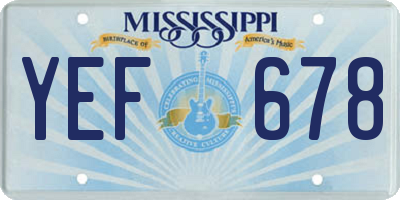 MS license plate YEF678
