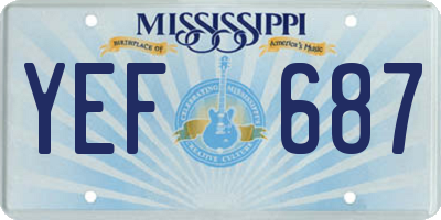 MS license plate YEF687