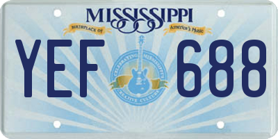 MS license plate YEF688