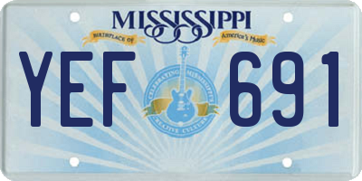 MS license plate YEF691