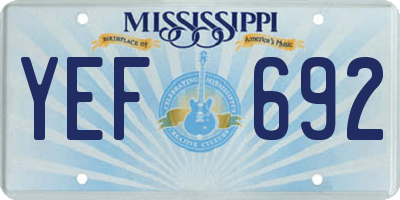 MS license plate YEF692
