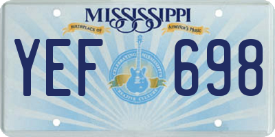 MS license plate YEF698