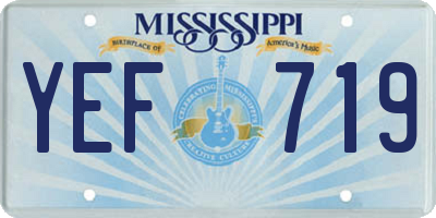 MS license plate YEF719