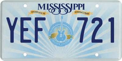 MS license plate YEF721