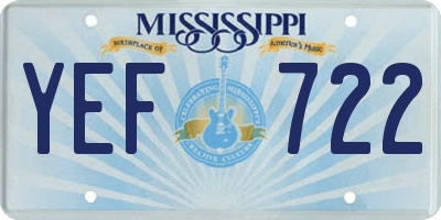 MS license plate YEF722
