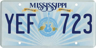 MS license plate YEF723