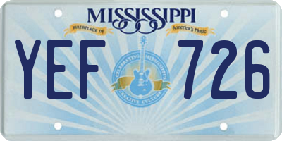 MS license plate YEF726