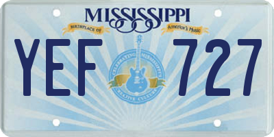 MS license plate YEF727