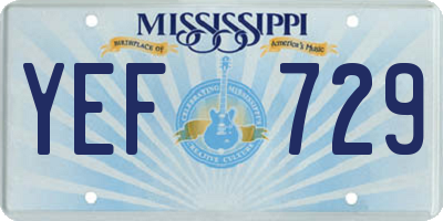 MS license plate YEF729