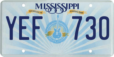 MS license plate YEF730
