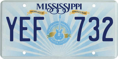 MS license plate YEF732