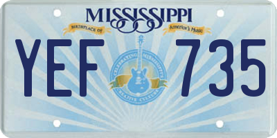 MS license plate YEF735