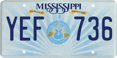 MS license plate YEF736