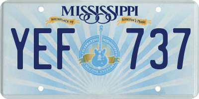 MS license plate YEF737