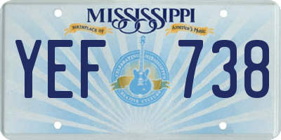 MS license plate YEF738