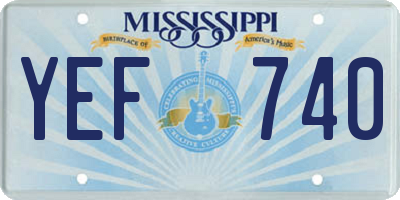MS license plate YEF740