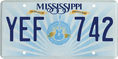 MS license plate YEF742