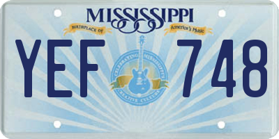MS license plate YEF748