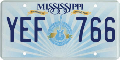 MS license plate YEF766