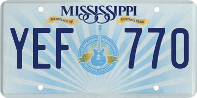 MS license plate YEF770