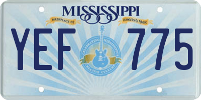 MS license plate YEF775