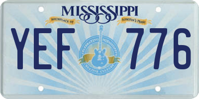 MS license plate YEF776