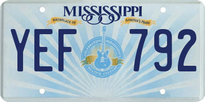 MS license plate YEF792