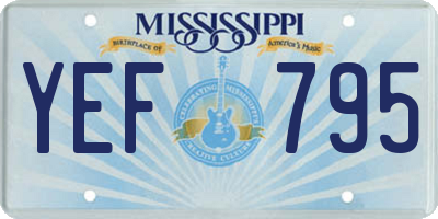 MS license plate YEF795