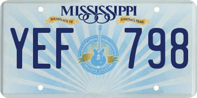 MS license plate YEF798