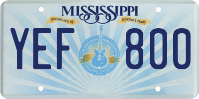 MS license plate YEF800