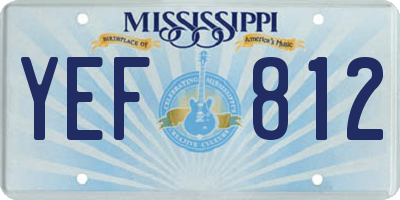 MS license plate YEF812