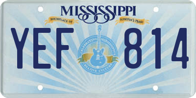 MS license plate YEF814