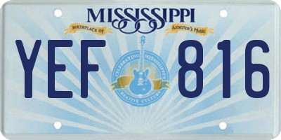 MS license plate YEF816