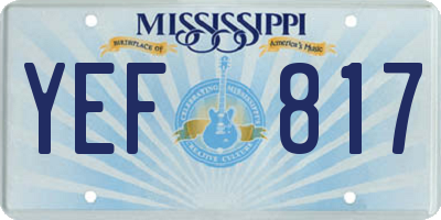 MS license plate YEF817