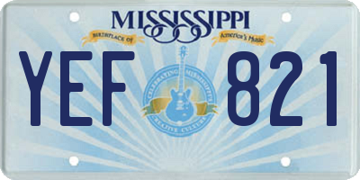 MS license plate YEF821