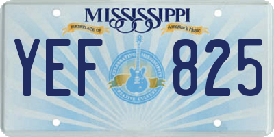 MS license plate YEF825