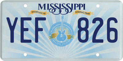 MS license plate YEF826