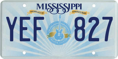 MS license plate YEF827