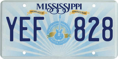 MS license plate YEF828