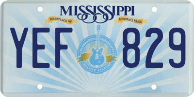MS license plate YEF829